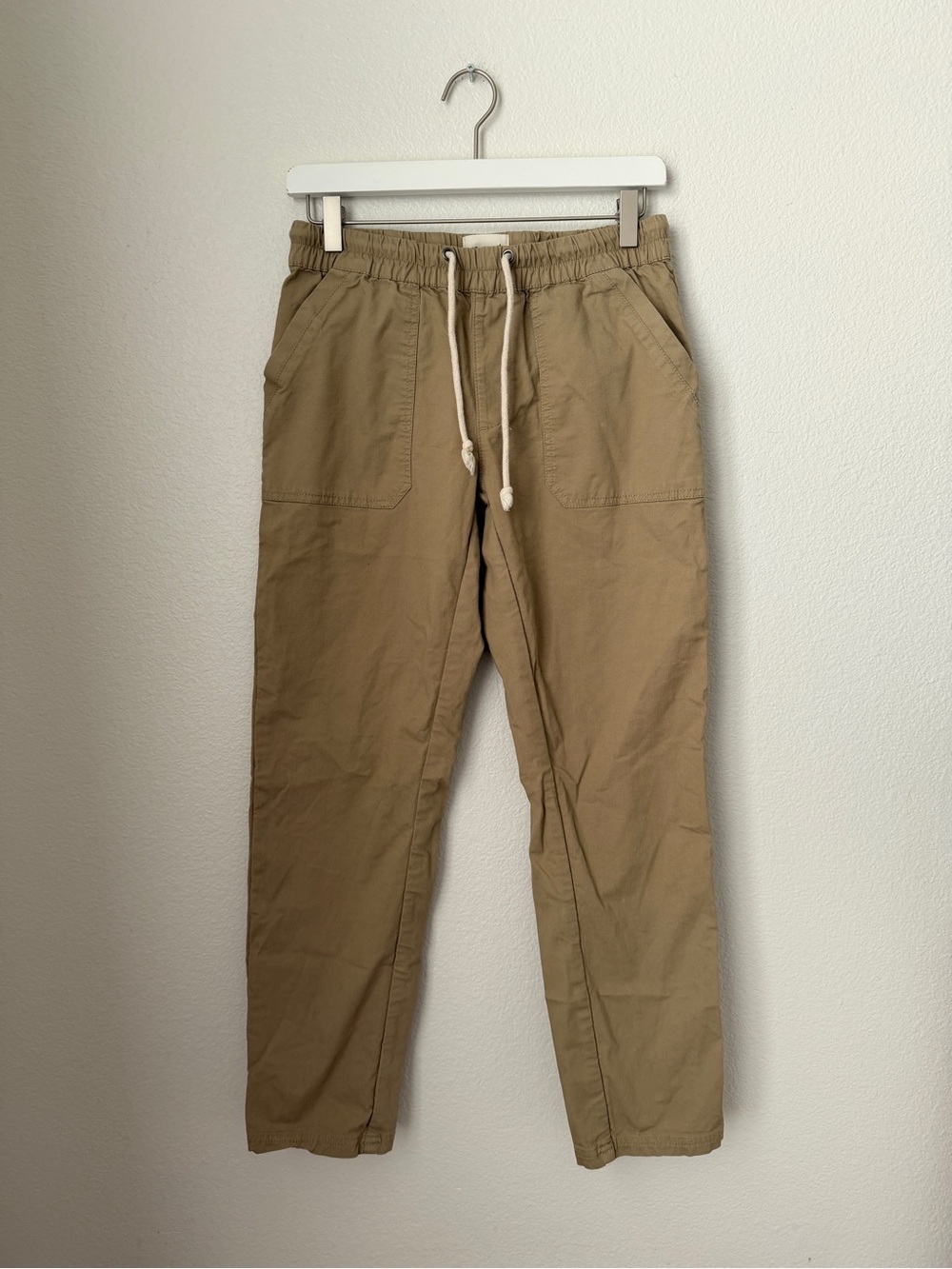 Pact Organic Cotton Khaki Utility Drawstring Pants Small